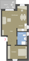 695€ x 2ZW x 56,34qm x 5,97qm Balkon