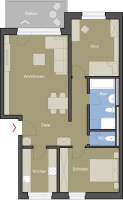 895€ x 2ZW x 56,34qm x 5,97qm Balkon